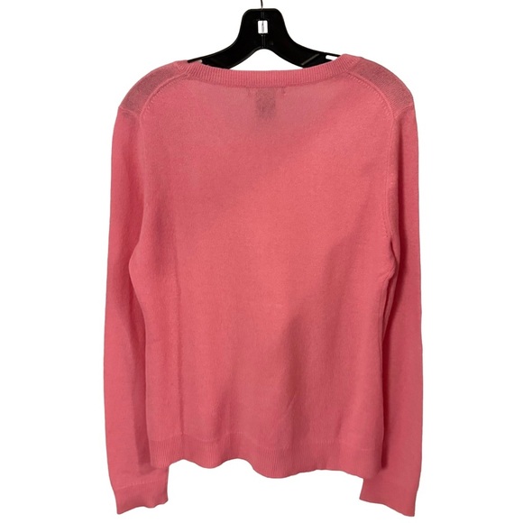 Lord & Taylor Women’s 100% CASHMERE Sweater Pink Scoop Neck Long Sleeves Sz L - Picture 2 of 9